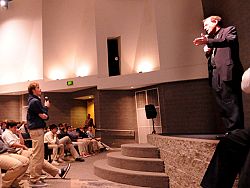 Bishop Wester discusses immigration issues with Juan Diego Catholic High School students