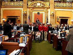 Judge Memorial state championship girls' swim team honored by Utah House of Representatives