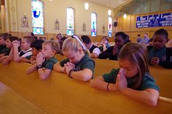 Our Lady of Lourdes students receive the Brown Scapular