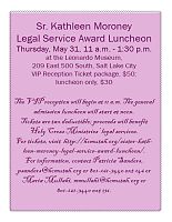 Inaugural Sr. Kathleen Moroney Legal Service Award Luncheon is May 31