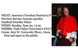 Religious freedom to be topic of cardinal's address at Provo Freedom Festival
