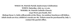 St. Patrick Parish to celebrate centennial 