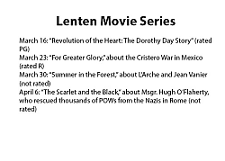 Lenten movie series offers entertainment, learning