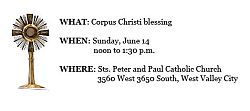 Parish to offer blessing on Feast of Corpus Christi