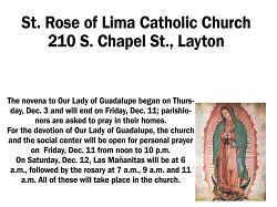 Feast of Our Lady of Guadalupe events