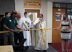 Our Lady of Lourdes Middle School Academy dedicated at Judge Memorial Catholic High School
