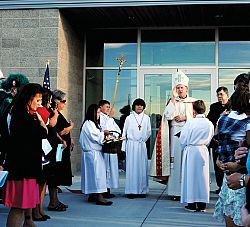 Bishop Wester dedicates John J. Sullivan Center of Learning