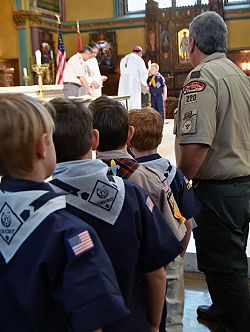 Religious emblems presented during Scout Saturday