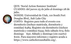 Todos están invitados al  'Social Action Summer Institute' en el mes de julio 