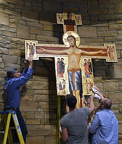 Replica of the Cross of the Stigmata installed