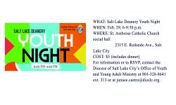 Salt Lake Deanery Youth Night set for Feb. 29