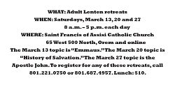 St. Francis of Assisi Parish to offer various Lenten retreats