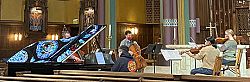 Chamber music concert segment filmed at cathedral