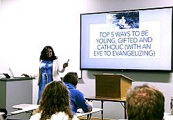 Speaker at Newman Lecture discusses 5 Ways to be Young, Gifted and Catholic With An Eye to Evangelizing