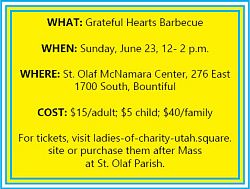 Barbecue to raise funds for Ladies of Charity food pantry