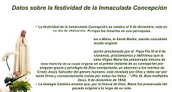 La festividad de la inmaculada Concepción es un día de Obligación